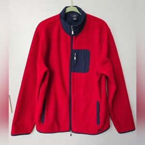 Brooks Brothers Men's Size Large Red Full-Zip Fleece Jacket Blue